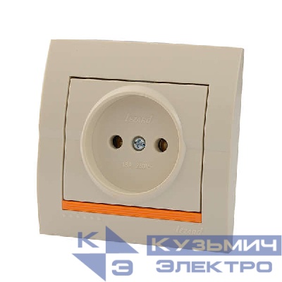 Розетка 1-м СП Deriy 16А IP20 без заземл. бакелит крем. LEZARD 702-0303-121B