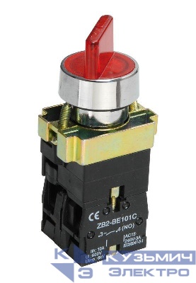 Переключатель LAY5-BK2465 на 2 полож. 1НО+1НЗ красн. KARAT IEK BSW90-BK-2-K04