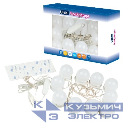 Светильник светодиодный ULM-F50-8Вт/SW/10/DIM IP20 WHITE с диммером теплый свет(3000К)/бел. свет(4000К)/дневной свет(6500К) бел. Uniel UL-00006857