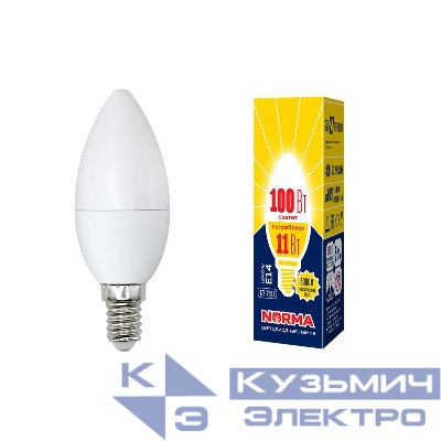Лампа светодиодная LED-C37-11W/WW/E14/FR/NR Norma 11Вт матовая E14 (упак. картон) Volpe UL-00003812