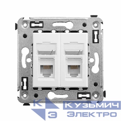 Розетка телефонная 2-м СП Avanti "Белое облако" RJ12 DKC 4400314