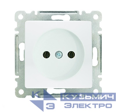 Розетка 1-м СП Lillium 10А без заземл. с панелью механизм бел. Makel 30001022