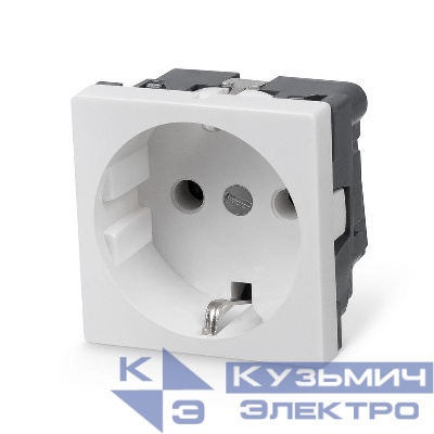 Розетка Mosaic 45х45 ME45-WH 16А 2P+E немецк. стандарт в сборе бел. Cabeus 10103c