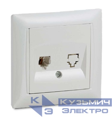 Розетка телефонная 1-м СП Valenzo 6034 16А IP20 бел. ASD / IN HOME 4690612006420