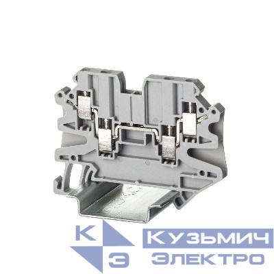 Клемма проходная винтовой зажим 4 точки подключения 2.5кв.мм сер. DKC TUR-2.5-QUATTRO