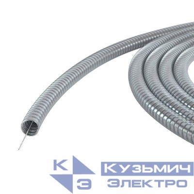 Металлорукав из оцинк. стали DN 15мм Dвн 15.5мм Dнар 18.5мм IP40 с протяжкой (уп.50м) DKC 667R1518P