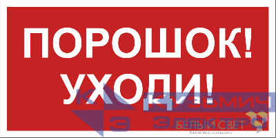 Знак безопасности BL-2010B.F26"Порошок-уходи" Белый свет a17803