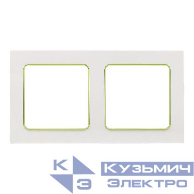 Рамка 2-м Стокгольм бел. с линией цвета зел. PROxima EKF EXM-G-303-20