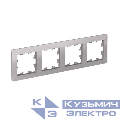 Рамка 4-м AtlasDesign Air алюм./дым. черн. SE ATN220304