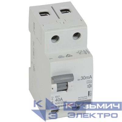 Выключатель дифференциального тока (УЗО) 2п 40А 30мА тип A RX3 ИЭК Leg 402037