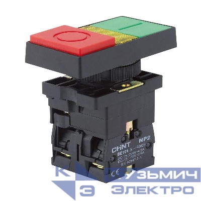 Кнопка двойная NP2-EW8465 черный корпус 1НО+1НЗ AC/DC220В (LED) IP40 (R) CHINT 575344