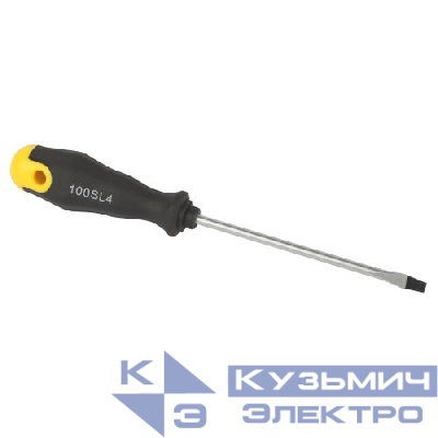 Отвертка SL 4х100мм шлицевая двухкомпонентн. рукоятка ЭРА Б0055858