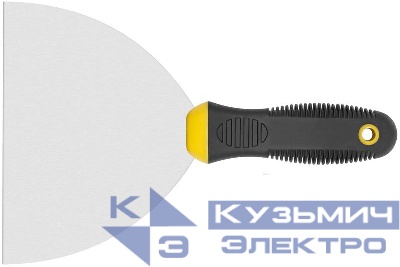 Шпатель нерж.сталь прорезин.ручка 6дюйм (150мм) черн.-желт. FIT 06688