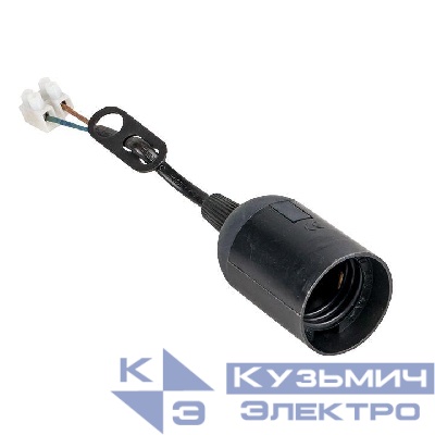 Патрон Е27 подвесной с клеммной колодкой пластик черн. PROxima EKF LHP-E27-b