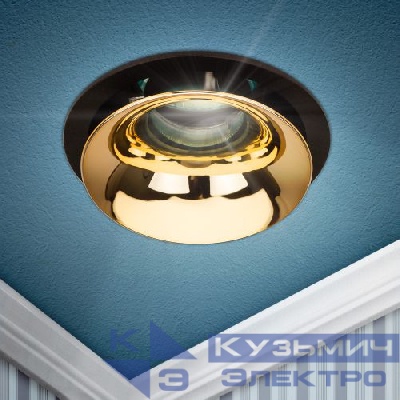 Светильник декоративный KL103 BK/GD MR16 GU5.3 встраив. черн. золото ЭРА Б0056357