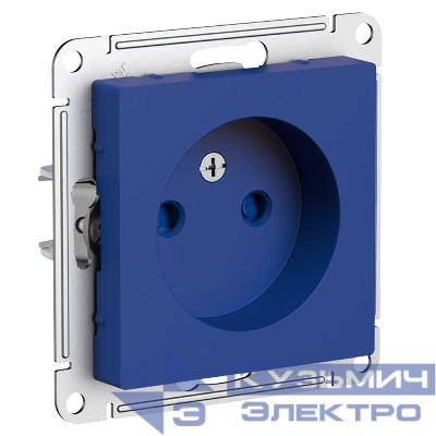 Розетка AtlasDesign 16А без заземл. защ. шторки механизм аквамарин SE ATN001149
