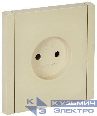 Розетка 1-м СП FORTE&PIANO FP417 10А без заземл. защ. шторки винт. крепл. ваниль IEK FP-R13-10-K10