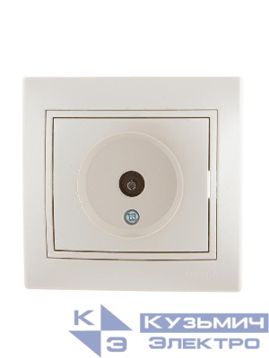 Розетка телевизионная проходная TV СП Mira 16А IP20 со вставкой жемчуж./бел. перламутр. LEZARD 701-3030-129