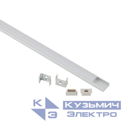 Комплект с накладным анодированным профилем 1506-1m 15х6мм. 1м САВ262 сереб. Эра Б0062757