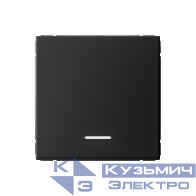 Выключатель кнопочный 1-кл. ArtGallery 10А с подсветкой механизм карбон SE GAL001016