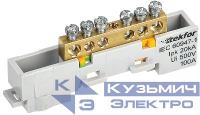 Шина PE "земля" неизол. на универс. держ. 6х9-6-Ж TEKFOR IEK TF-NN10-06-DL-K05