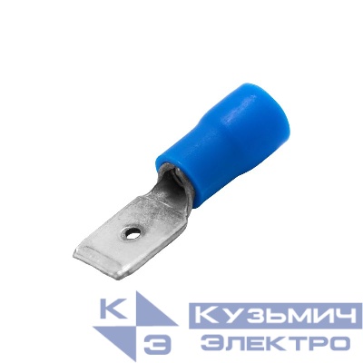 Наконечник изол. "вилка" 1.5-2.5кв.мм А=4.8х0.8мм син. (уп.100шт) DKC 2B32P