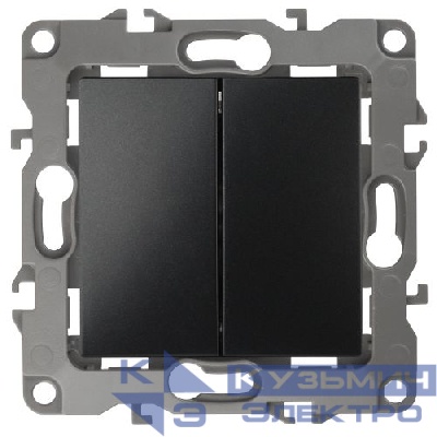 Переключатель 2-кл. СП Эра12 12-1106-05 10А IP20 250В 10AX механизм антрацит Эра Б0014667