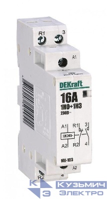 Контактор модульный МК-103 1НО+1НЗ 16А 230В DEKraft 18051DEK