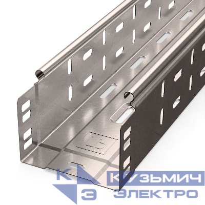 Лоток перфорированный 100х80 L3000 сталь 0.7мм INOX (AISI 409) Стандарт Промрукав PR16.2412