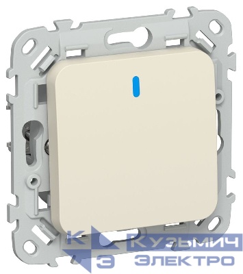 Выключатель 1-кл. СП FLITE ВС11-1-1-ФлСл 10А с индикацией механизм сливочный IEK FI-V10-1-10-1-K86