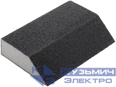 Губка шлифовальная угловая 100х70х25мм Р 120 средняя жесткость алюм./оксидная FIT 38374