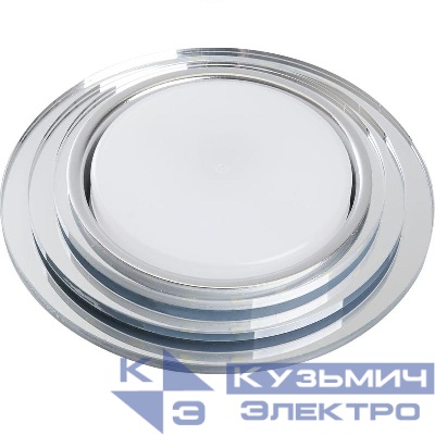 Светильник CD5024 15Вт GX53 встраив. круг без лампы со светодиод. подсветкой 20LEDх2835 SMD 4000К с драйвером в комплекте прозр. хром FERON 40524