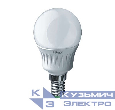 Лампа светодиодная 94 466 NLL-G45-7-230-2.7K-E14 7Вт шар 2700К тепл. бел. E14 500лм 176-264В Navigator 94466