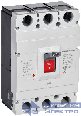 Выключатель автоматический 3п 500А 35кА ВА66-39 GENERICA SAV50-3-0500-G