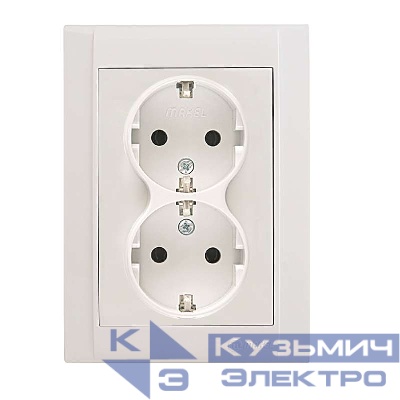 Розетка 2-м СП Defne 16А IP20 с заземл. бел. Makel 42001057