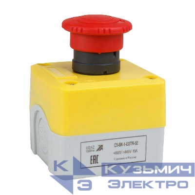 Пост кнопочный OptiSignal D22 C5-BK-1-ESTR-02 2НЗ авар. стоп. возврат поворотом XALK178F КЭАЗ 338523
