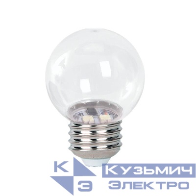 Лампа светодиодная PLED-ECO 3Вт G45 шар 2700К тепл. бел. CLEAR E27 для Белт-лайт Pro JazzWay 5058279