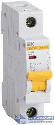 Выключатель автоматический модульный 1п C 25А 4.5кА ВА47-29 KARAT IEK MVA20-1-025-C
