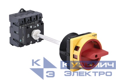 Выключатель-разъединитель 4п 63А IP20 с красн. выносн. рукоят. на дин-рейке/плате с замком SE MSD63440R
