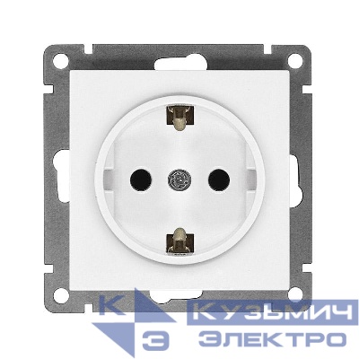 Розетка 1-м СП Афина 16А IP20 с заземл. механизм бел. Universal A0028
