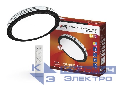 Светильник светодиодный COMFORT AFINA 75Вт 3000-6500К 6000лм 230В 490х90мм с пультом ДУ IN HOME 4690612035147