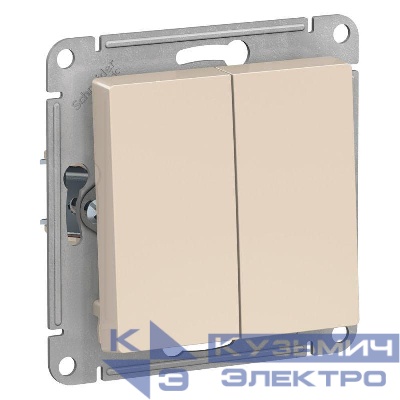 Выключатель 2-кл. СП AtlasDesign 10А IP20 (сх. 5) 10AX механизм беж. SE ATN000251