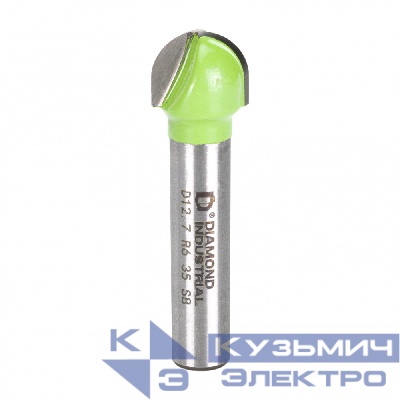 Diamond Industrial Diamond Industrial Фреза пазовая полукруглая (галтельная) 12,7 x 9,5 мм S=8 мм Z=2 DIDFRU81295 0