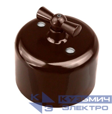 Выключатель 2кл. R керамика корич. Bironi R1-212-02
