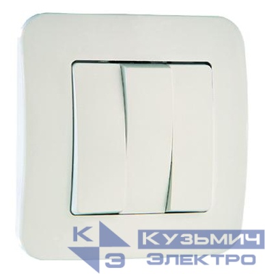 Выключатель 3-кл. СП Lillium N 10А IP20 бел. Makel 55091