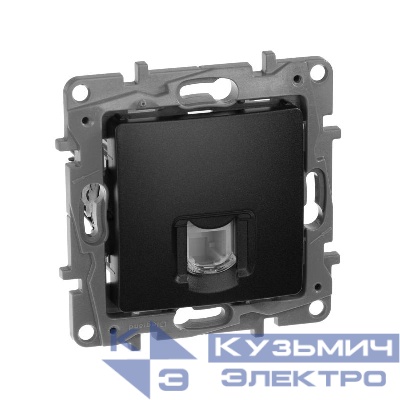 Розетка телефонная 1-м СП Etika RJ11 механизм антрацит IEK 672640