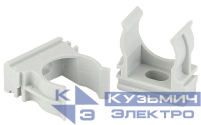 Держатель для труб (клипса) d20мм сер. Эра Б0020123