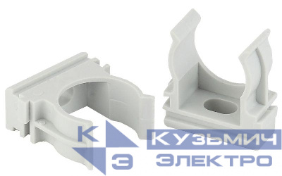 Держатель для труб (клипса) d20мм сер. Эра Б0020123