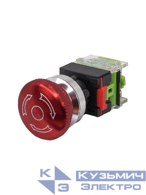 Выключатель кнопочный ВК30-М11TSC/R/P 1НО+1НЗ гриб с фиксацией 40мм d30мм IP65 красн. Электротехник ET086979