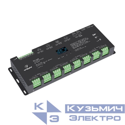 Декодер SMART-DMX-SUF (12-24В 24х5А XLR3 RJ45) (IP20 металл) Arlight 033769